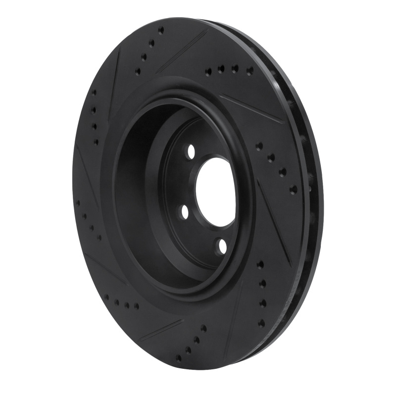 Chrysler 300 Brake Rotor (1) - Rear Right - R1 Concepts - Drilled & Slotted - Black - `05-`23